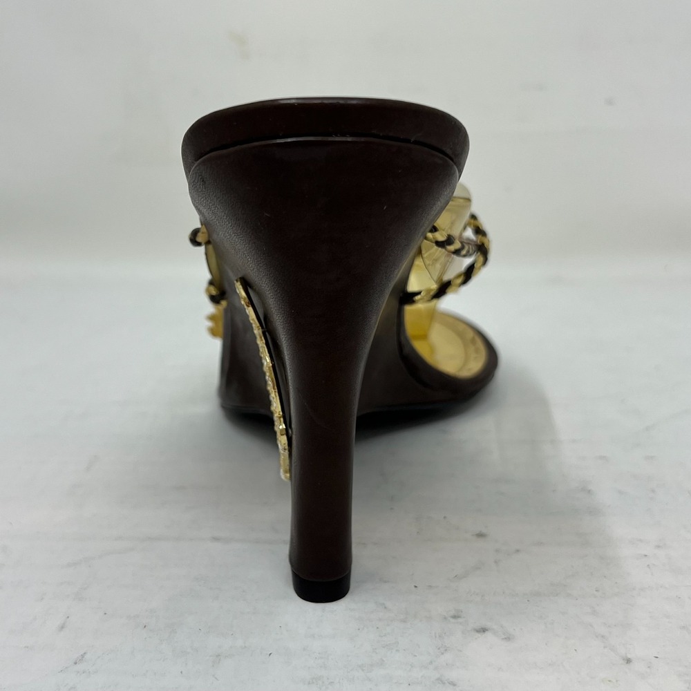 Baby Phat Gold/Brown Wedge Sandals Rhinestone Y2K Glam Women's US 10B VTG NEW - Picture 8 of 16